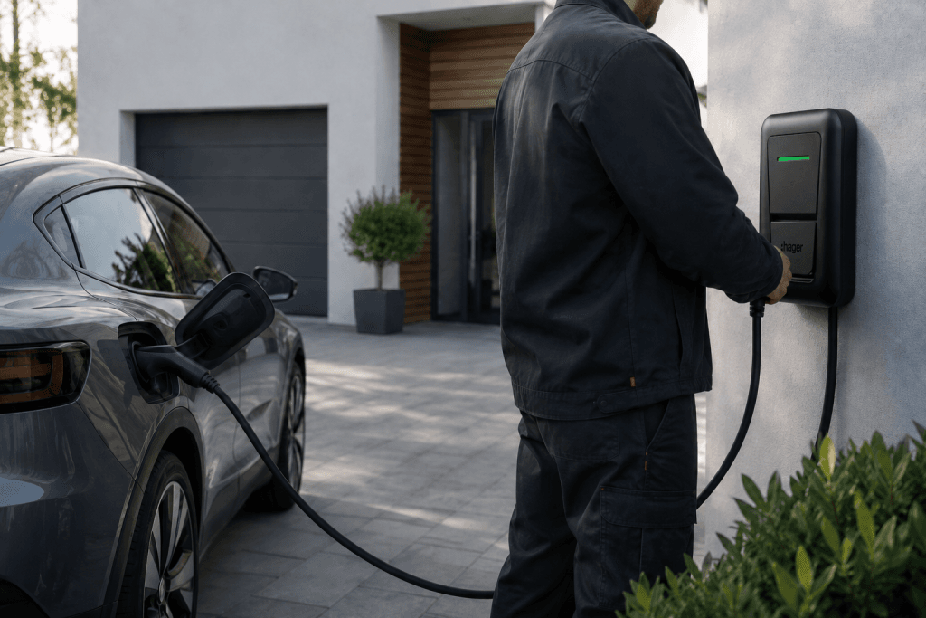 Installation d’une borne de recharge Hager par TGE88 dans les Vosges